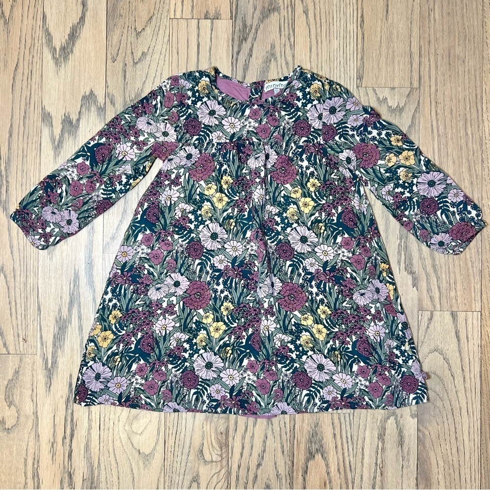 Minymo Little Girls Long Sleeve Floral Dress Size 5 Years 110